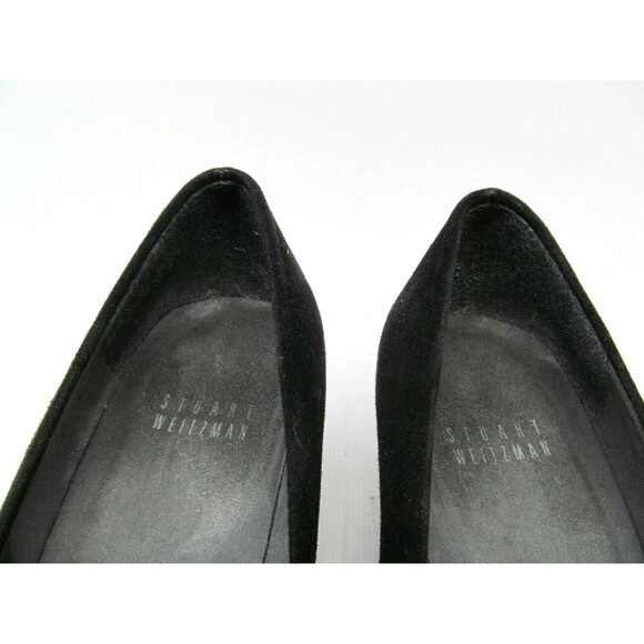 Stuart Weitzman Womens Black Suede Metal Beaded Knot Bow Size US 6 B - Picture 3 of 6